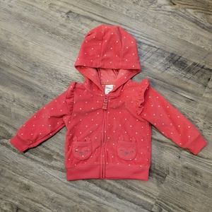 Carters pink fleece hooded zip sweatshirt